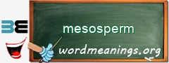 WordMeaning blackboard for mesosperm